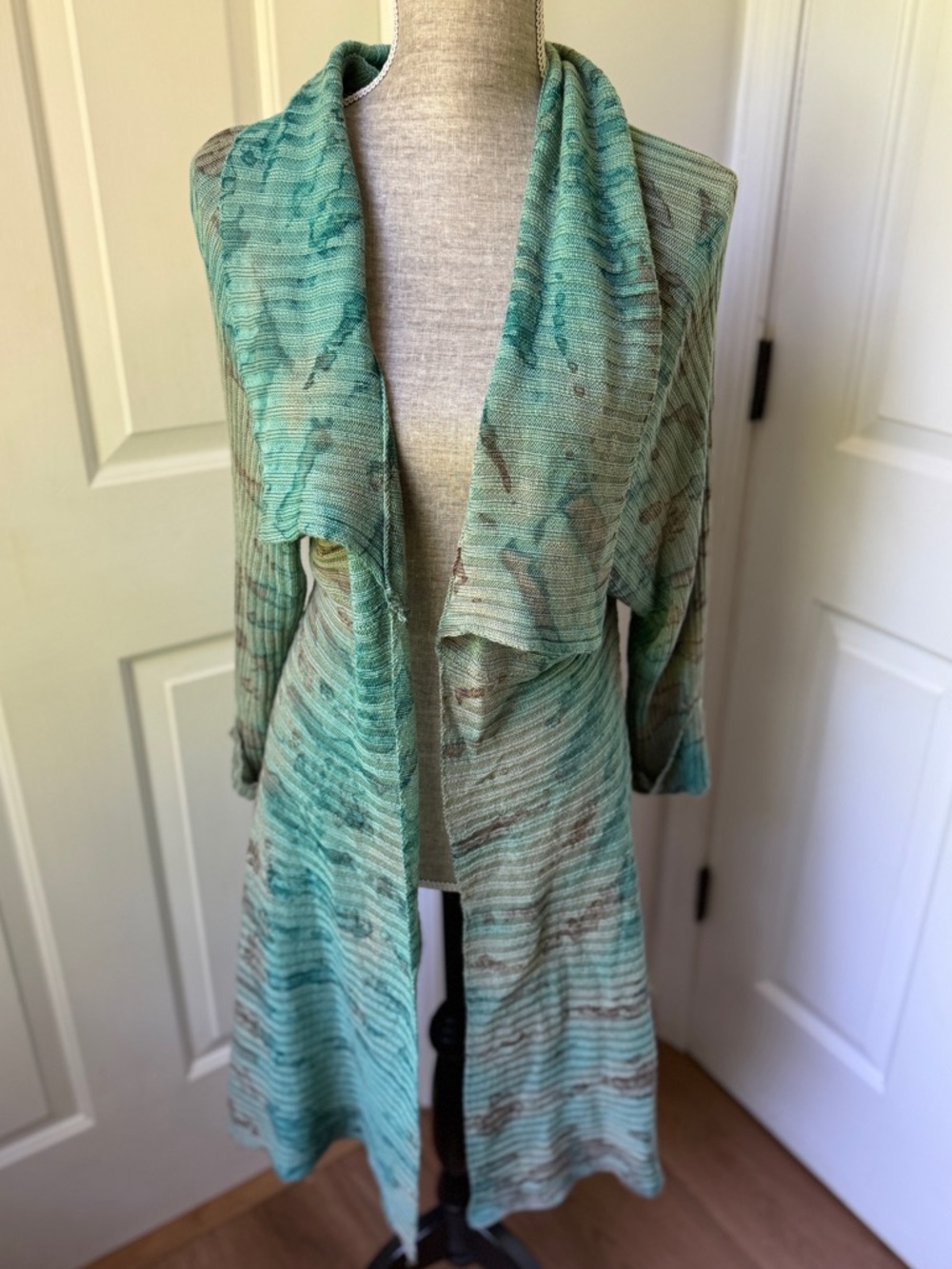 ARATTA SILENT JOURNEY OCEANWASH TIE DYE CARDIGAN SWEATER CROCHET SZ Medium